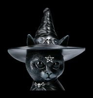 Okkulte Katzenfigur mit Hexenhut - Purrah