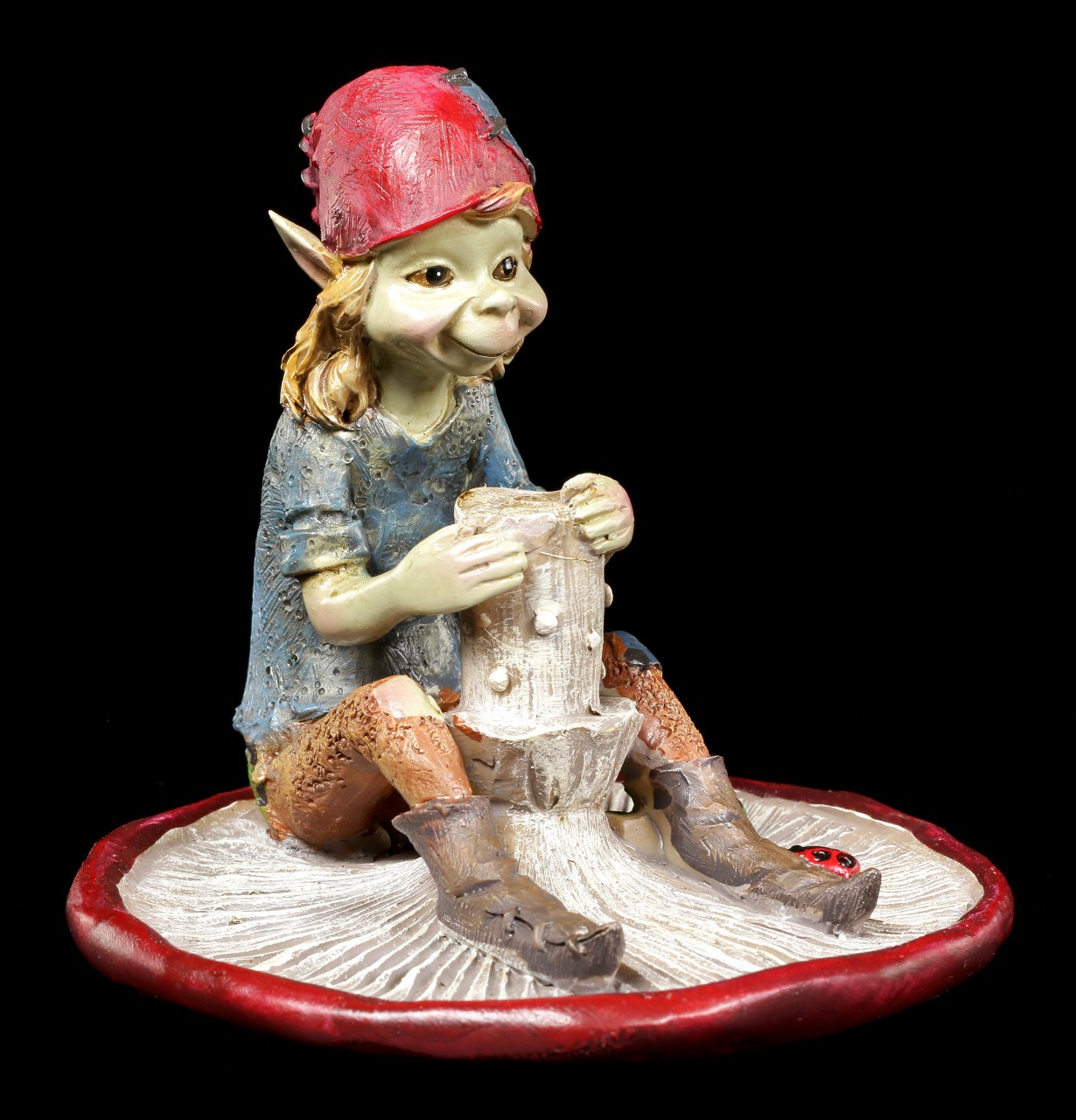 Pixie Figurine - Mushroom Sledge