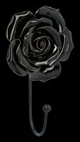 Wandhaken - Schwarze Porzellan Rose