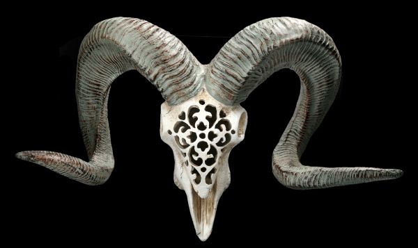 Wall Plaque - Carved Ram Skull
