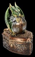 Dragon Jewellery Box with Shield – Hoard Protector Green