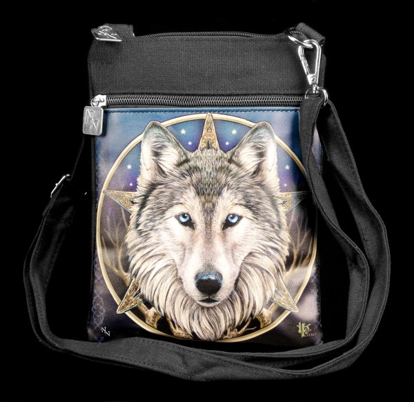 Fantasy Messanger Bag Damen Umhängetasche mit Wolf Protector by Anne Stokes 