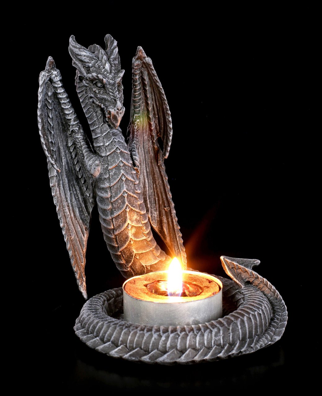 Tealight Holder Dragon-Snake with Wings