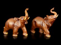 Elefanten Figuren - 2er Set Holzoptik