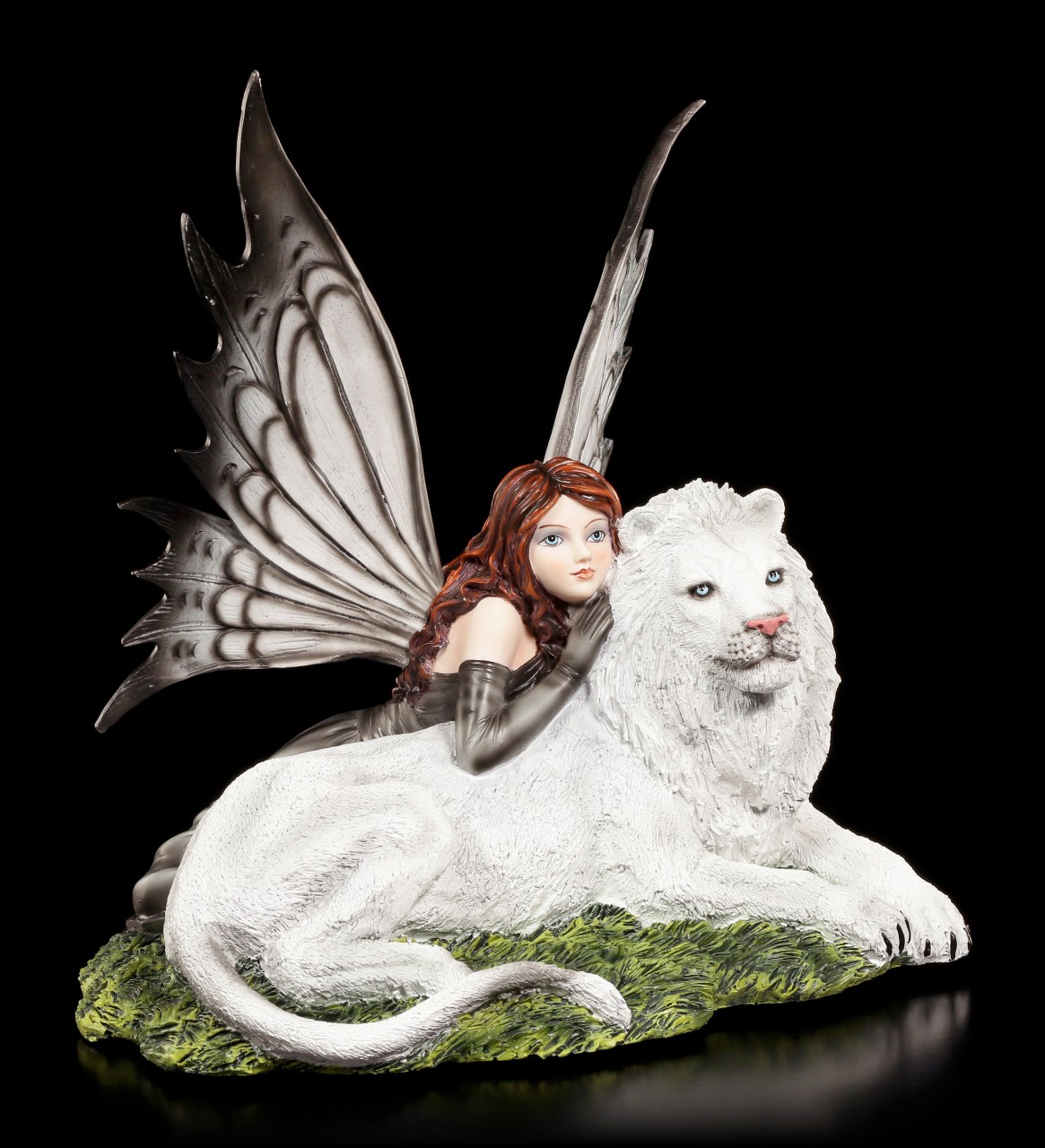 Elfen Figur - Carressa mit weißem Löwen