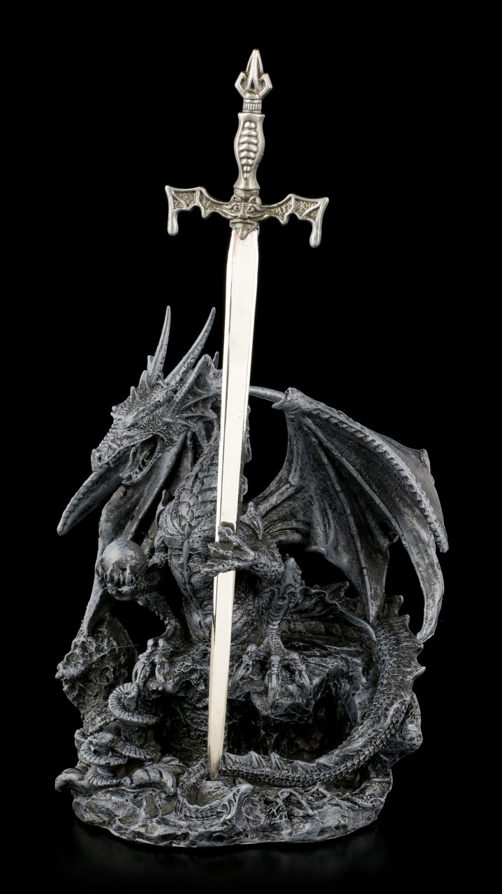Dragon Letter Opener - Precious Sword - black