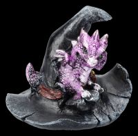 Dragon Figurines Coloured Set of 4 - Witch Hat