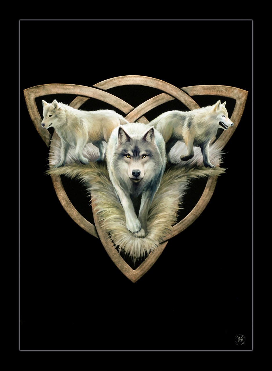 Small Canvas with Wolves - Wolf Trio