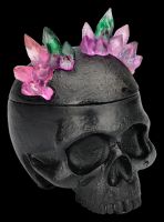 Schatulle Totenschädel schwarz - Kristallschädel
