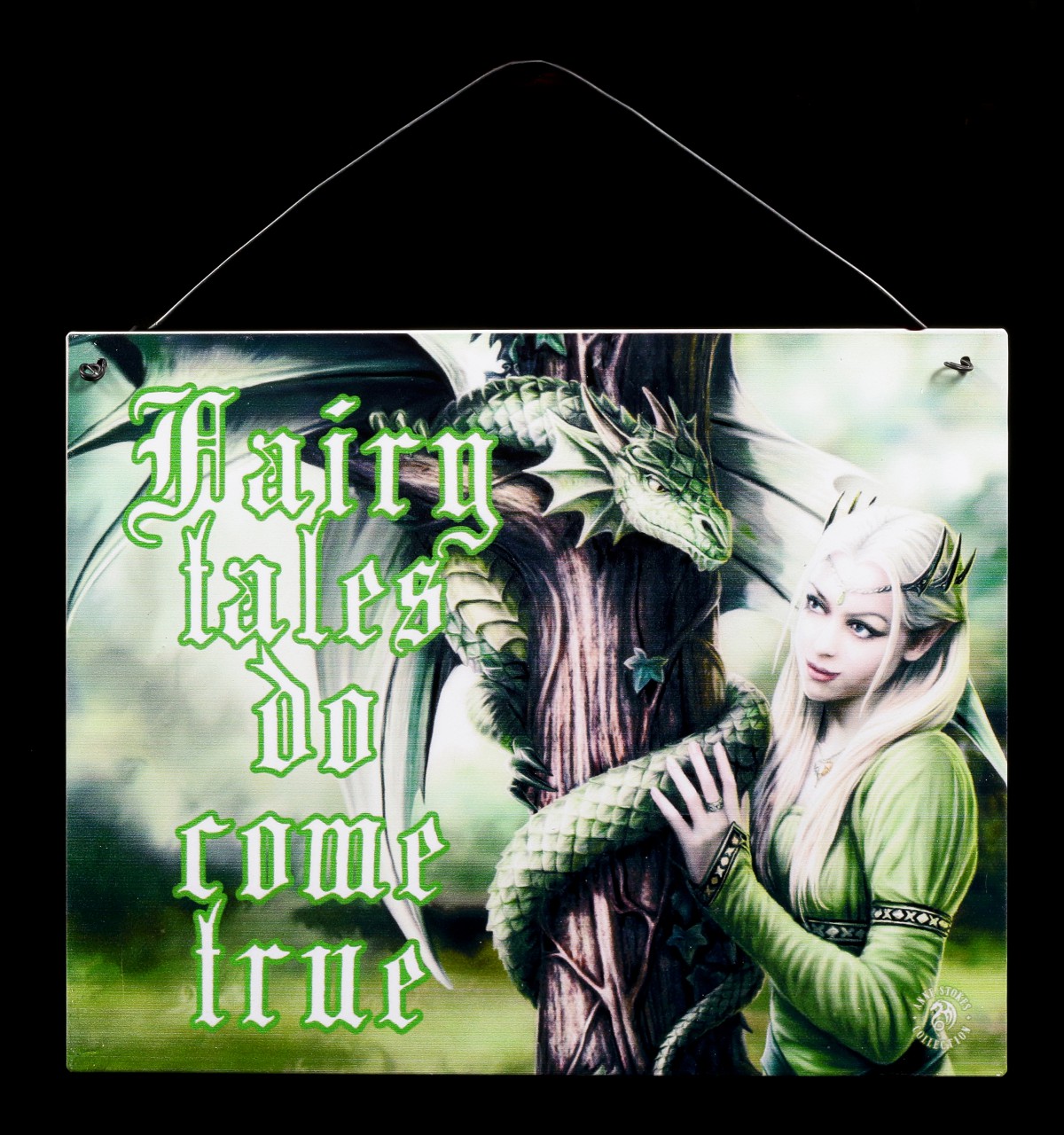 Kindred Spirit Metall Schild mit Drache & Elfe - Fairy tales do come true