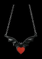 Alchemy Necklace Bat Heart - Sombre Desire
