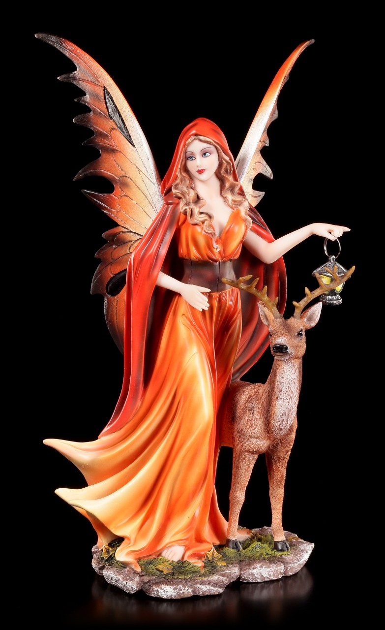 Fairy Figurine with Deer - Spirit of Autumn
