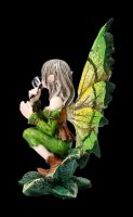 Fairy Figurine - Little Green Fairy on a Leaf