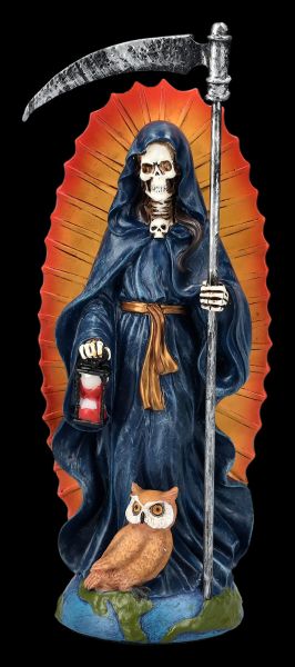 Santa Muerte Figurine - Grim Reaper blue