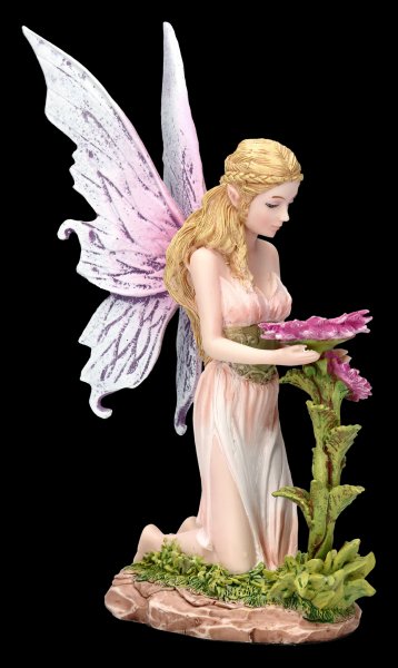 Fairy Figurine - Florina kneels in front of Flower