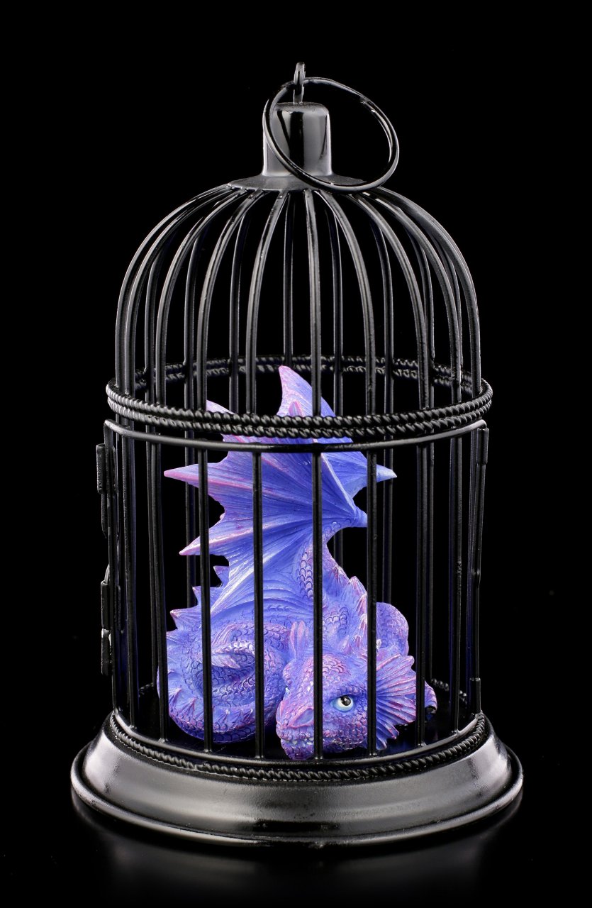 Dragon Figurine in Cage - Amethyst Pet