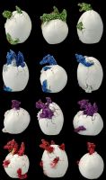 Dragon Figurines Set of 12 Hatching from Eggs