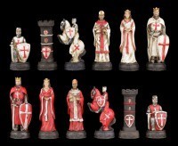 Schachfiguren Set - Kreuzritter Weiß und Rot