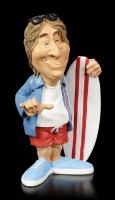 Funny Sports Figurine - Surfer with Surfboard