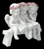 Engel Figur - Drei Putten lesen Buch