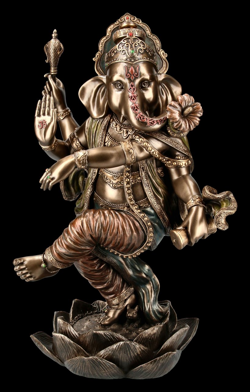 Ganesha Figur auf Lotusblüte - groß