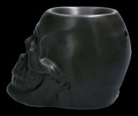 Duftlampe - Schwarzer Keramik Totenkopf