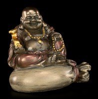 Happy Buddha Figur - Sitzend auf Goldsack
