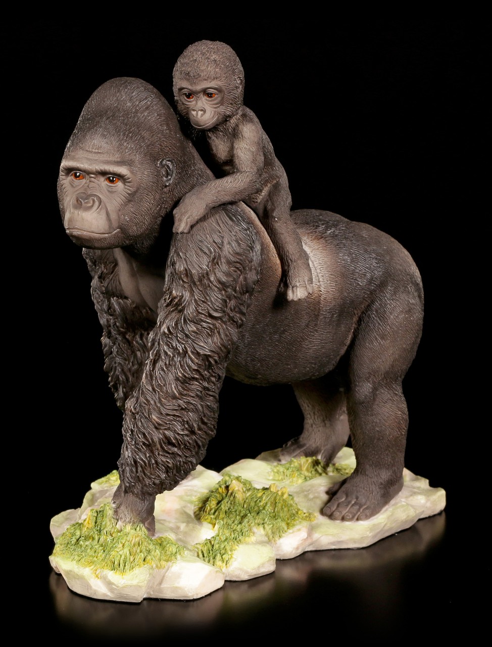 Gorilla Figur - Silberrücken mit Baby
