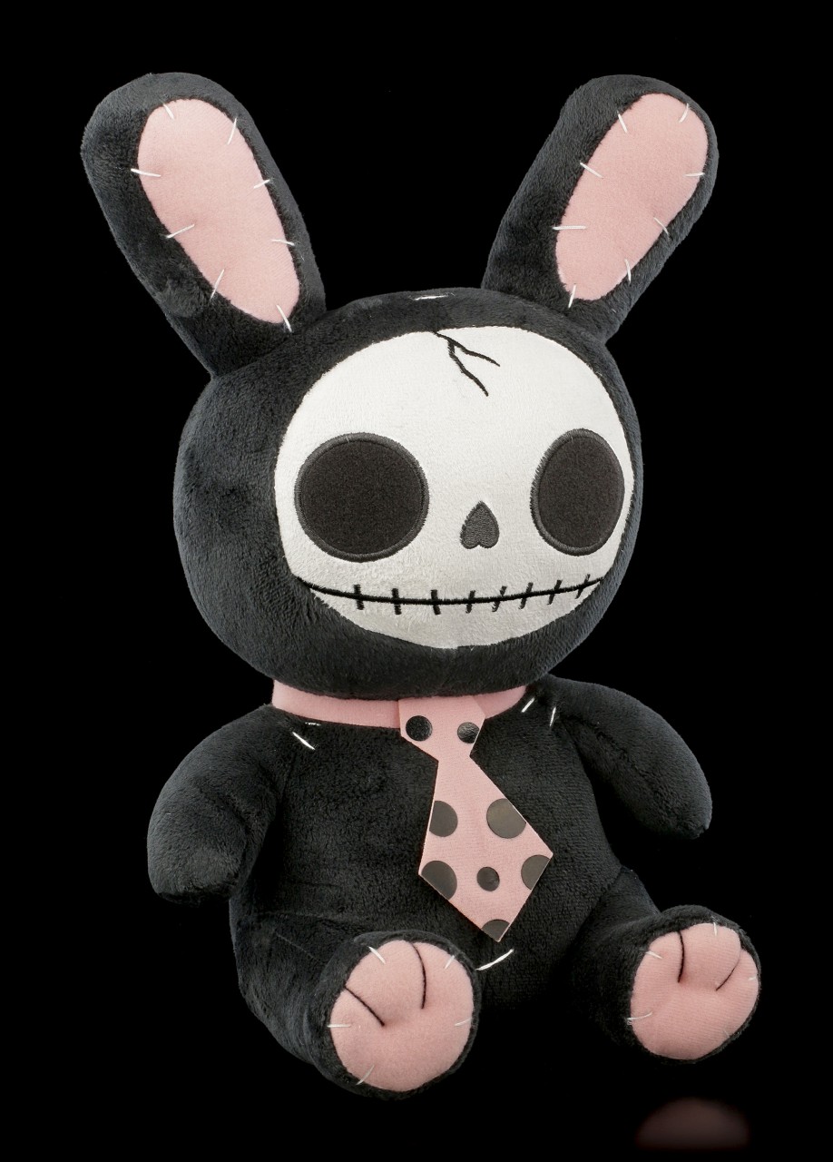 Furry Bones Plush Figurine - Black Bun-Bun