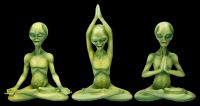 Alien Figurines doing Yoga Set of 3