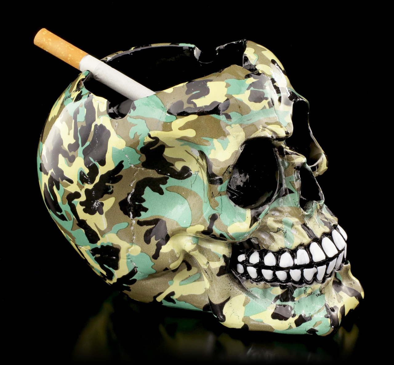 Colourful Skull Ashtray - Camouflage