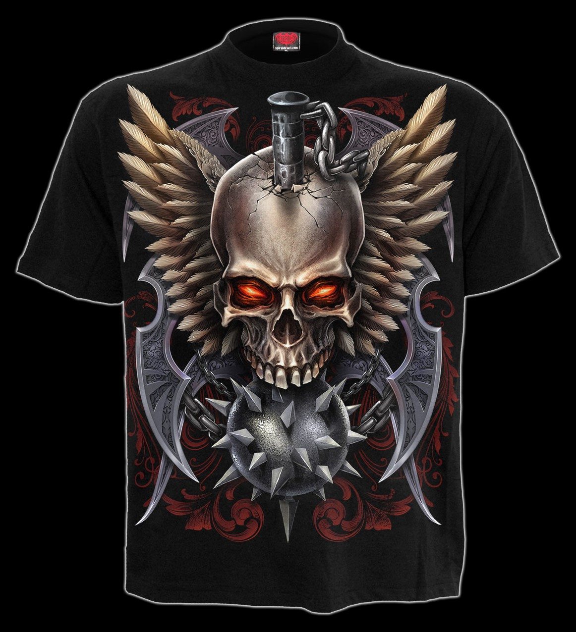 Maced Skull - Fantasy T-Shirt