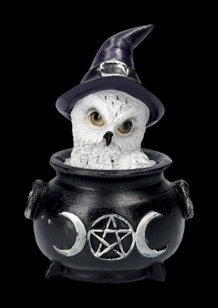 Owl Figurine in Witches Cauldron - Owl's Brew