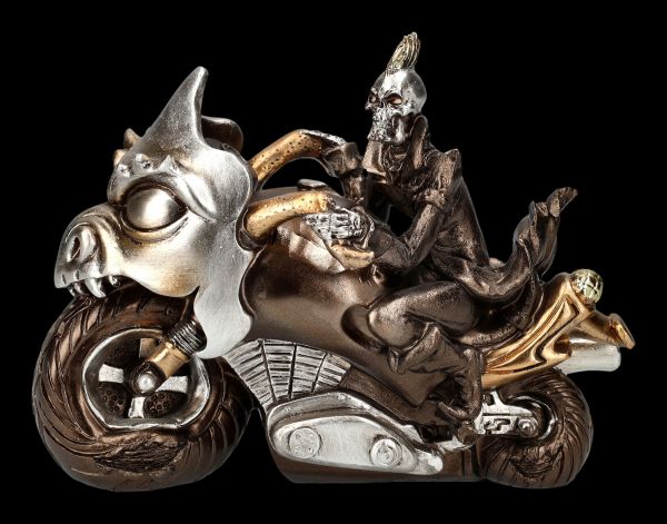 Skeleton Figurine Motorbike - Ride or Die bronze