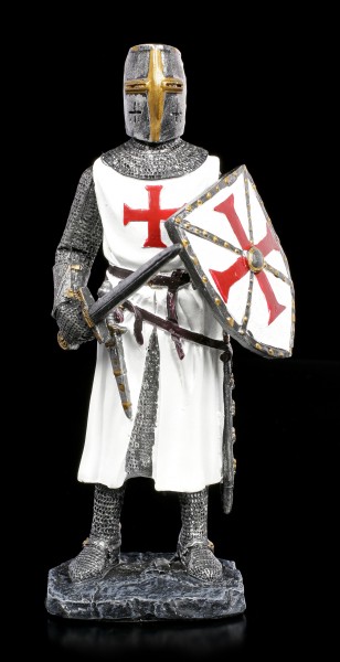 Crusader Figurine with raised Sword and Shield