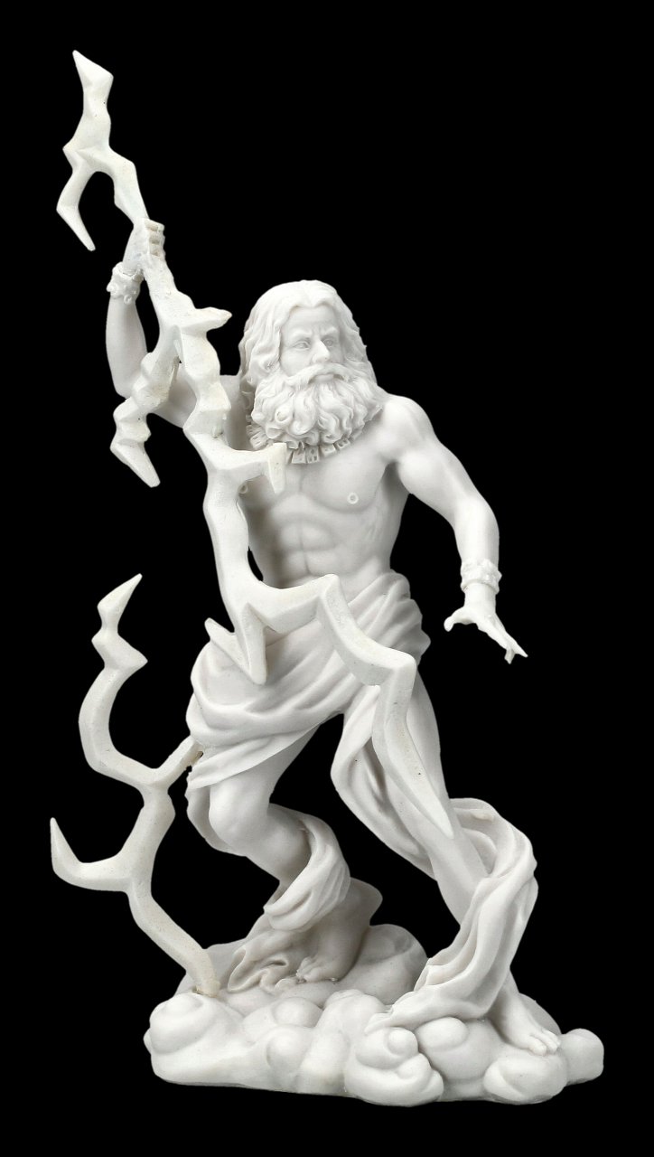 Zeus Figur - Gott mit Blitzen