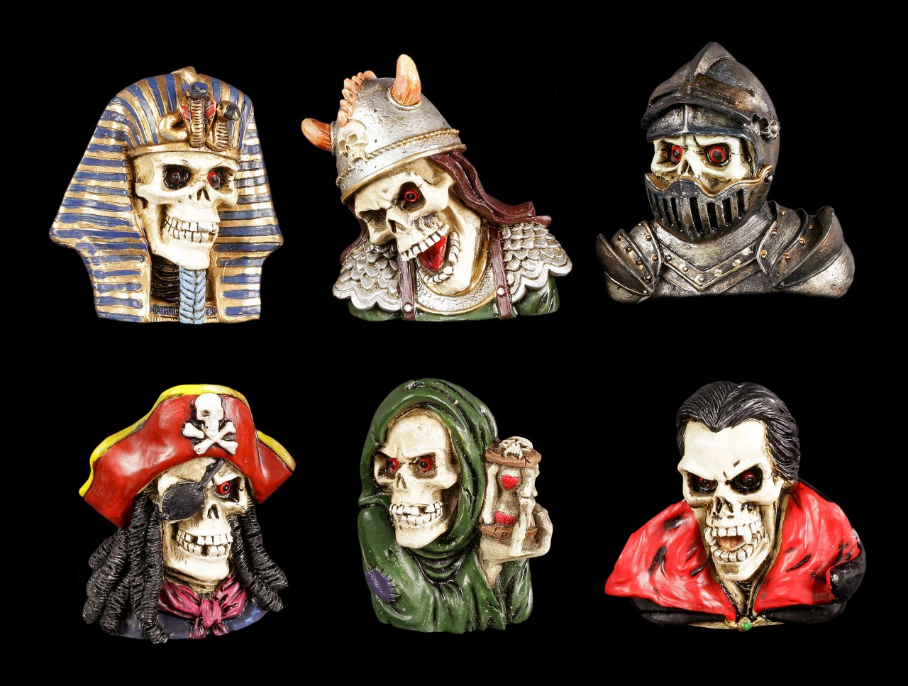 Fridge Magnets - Skull Legends - Set of 6