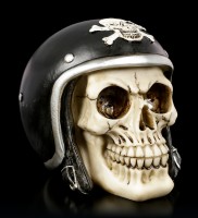 Totenkopf mit Motorradhelm