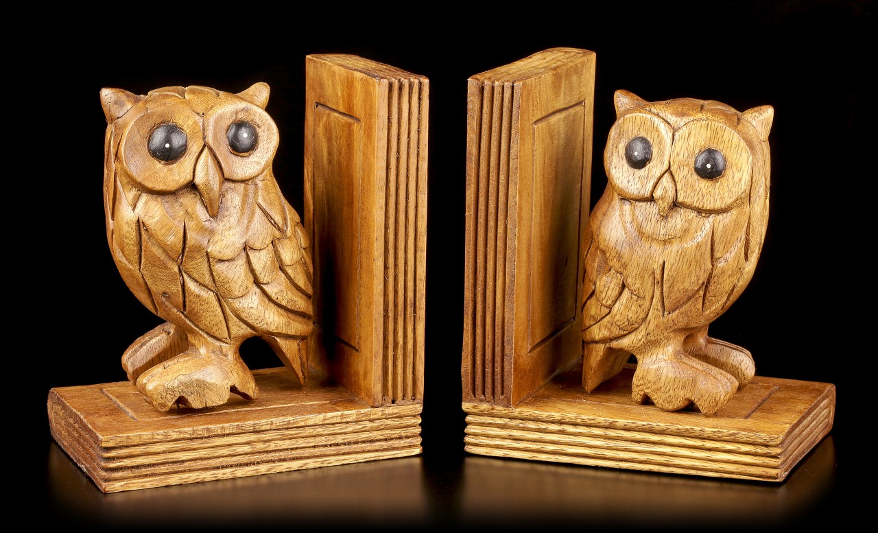 Owl Bookend Set - Wood