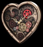 Wall Clock Steampunk Heart