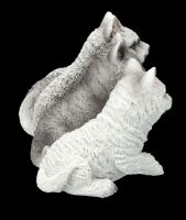 Wolf Figurine - Five Cute Arctic Wolf Pups