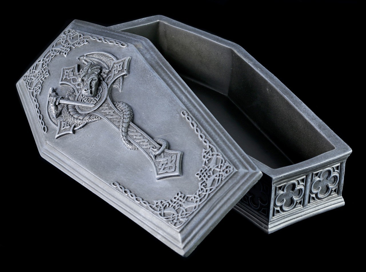 Coffin Box with Dragon and Cross