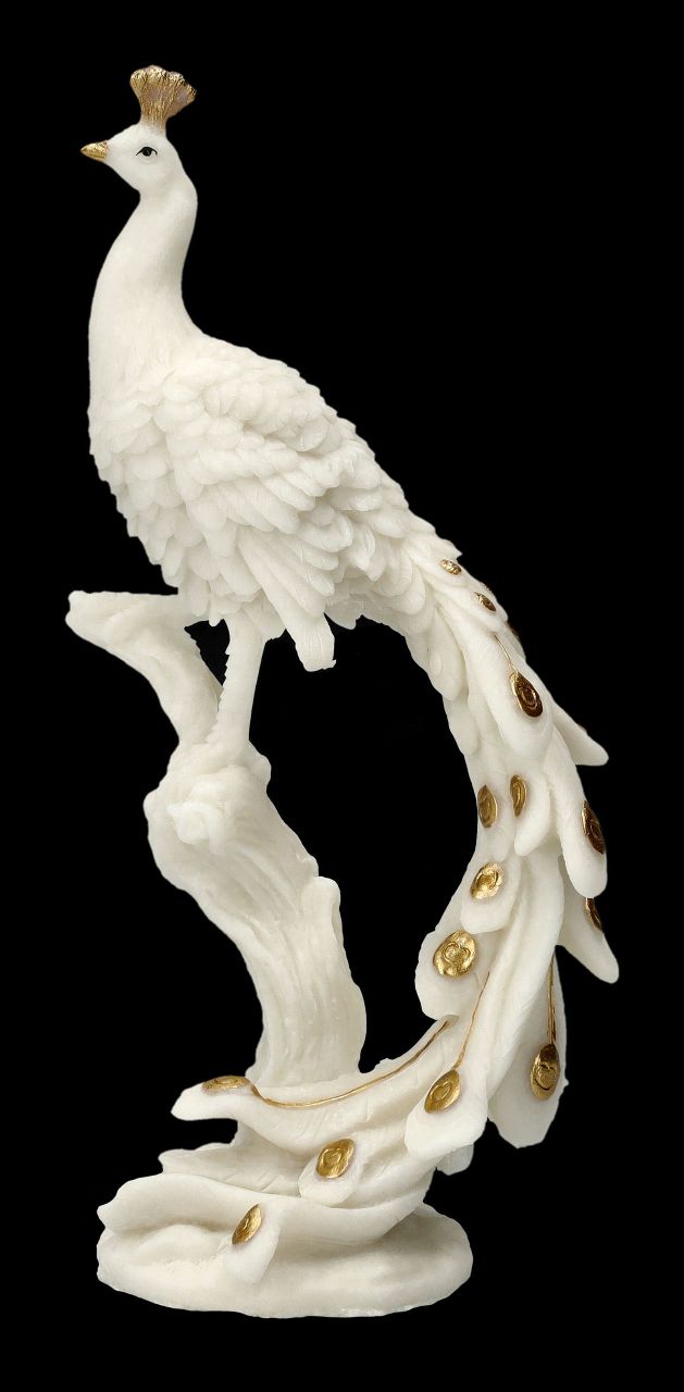 Gartenfigur Vogel - Weißer Pfau