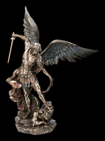 Large Archangel Michael Figurine - bronzed