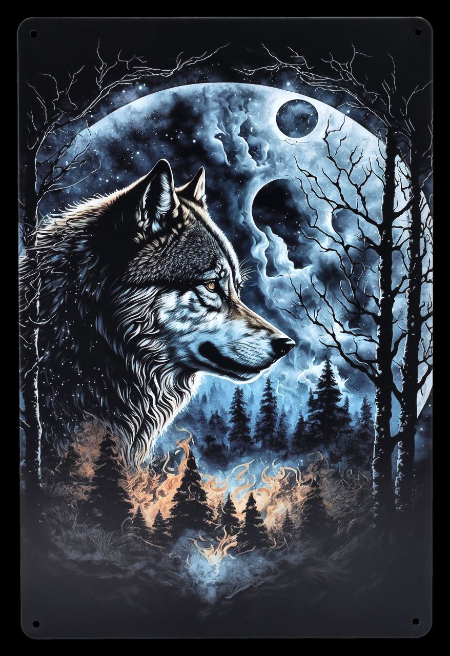 Blechschild - Wolf Inferno