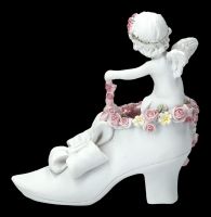 Engel Figur - Putte mit Rosen auf Schuh