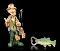 Angler Figurine with Fish as Bottle Opener