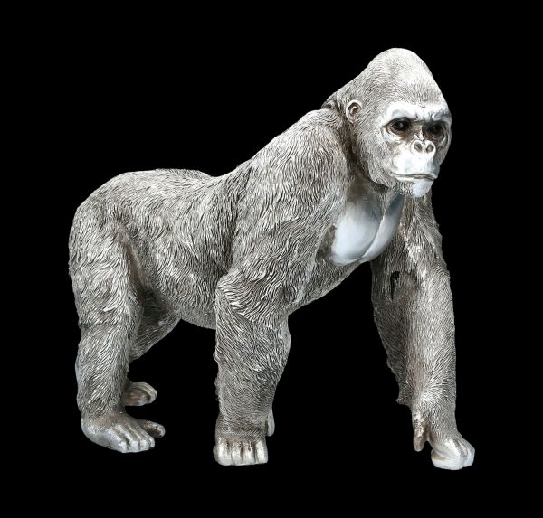 Monkey Figurine - Gorilla Antique Silver