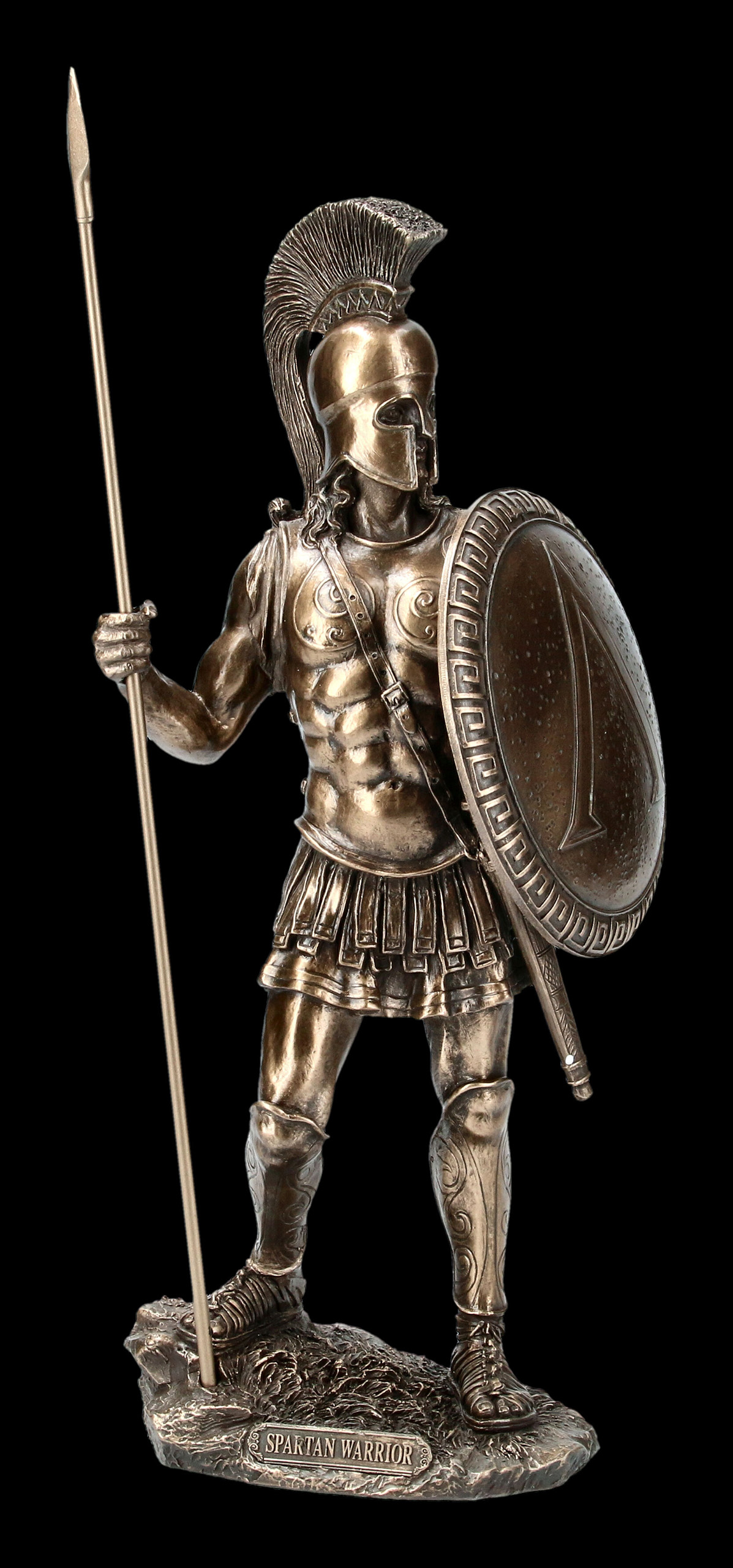 Leonidas Spartaner Krieger bronzierte Figur 26 cm Veronese Kollektion 
