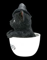 Black Witches Cat Figurine in Mug